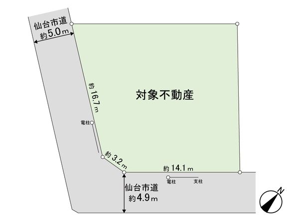 南光台南3丁目 古家付き土地 区画図 南光台南3丁目 古家付き土地 区画図