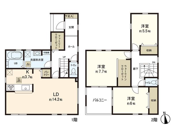 新築戸建 小田原3丁目3号棟 間取図(平面図)