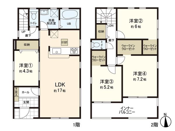 大谷地 新築戸建 1号棟 間取図(平面図)