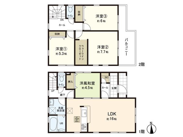 大谷地 新築戸建 3号棟 間取図(平面図)