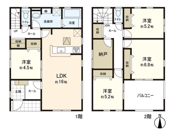 新築戸建 岩切分台3丁目2号棟 間取図(平面図)
