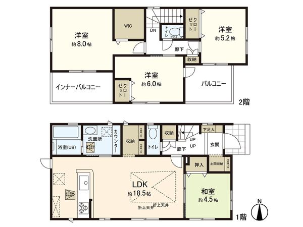 南光台5丁目 新築戸建 2号棟 間取図(平面図)