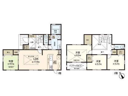 荒巻本沢1丁目 新築戸建 間取図(平面図)