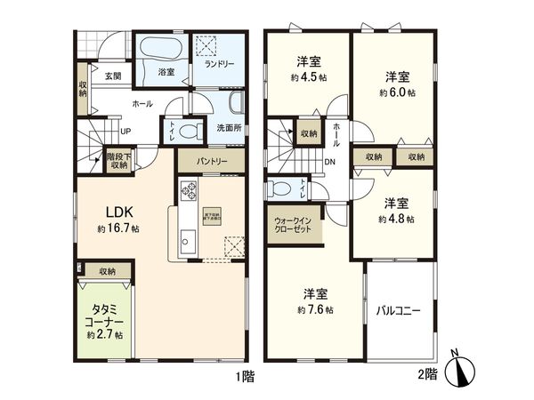 安養寺2丁目 新築戸建 間取図(平面図) 間取図(平面図)