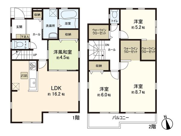 安養寺2丁目 新築戸建 間取図(平面図) 間取図(平面図)