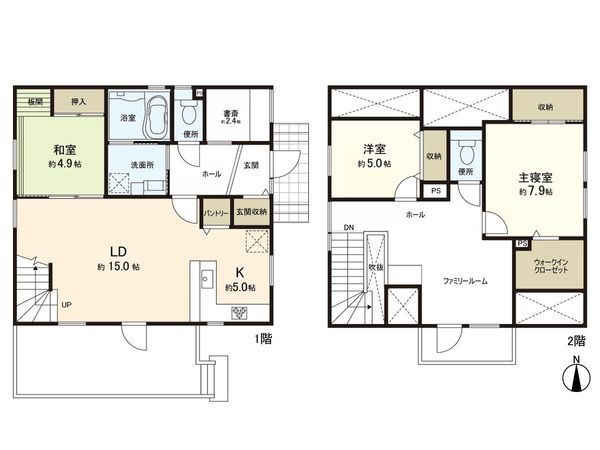 栗生2丁目 戸建 間取図(平面図)