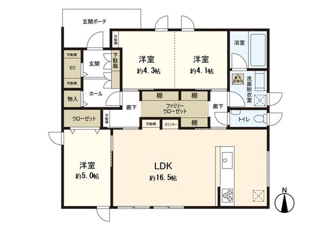 中山6丁目 平家建 間取図(平面図)