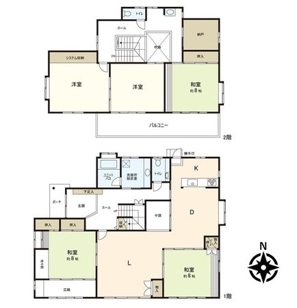 中古戸建 鶴ケ谷一丁目 間取図(平面図) 中古戸建 鶴ケ谷一丁目 間取図(平面図)