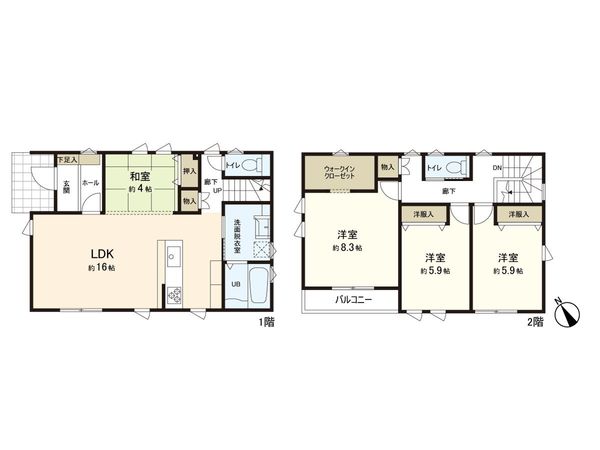 鶴ケ谷一丁目 新築戸建 間取図(平面図) 鶴ケ谷一丁目 新築戸建 間取図(平面図)