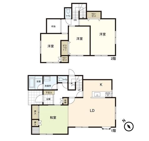 館6丁目 中古戸建 間取図(平面図) 館6丁目 中古戸建 間取図(平面図)