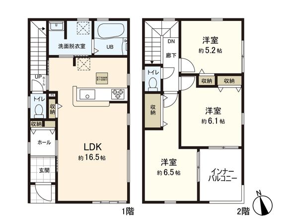 幸町一丁目 2号棟 間取図(平面図) 幸町一丁目 2号棟 間取図(平面図)