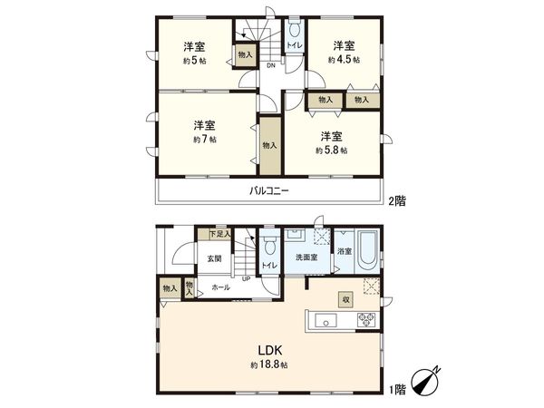 連坊2丁目 新築戸建 間取図(平面図) 連坊2丁目 新築戸建 間取図(平面図)