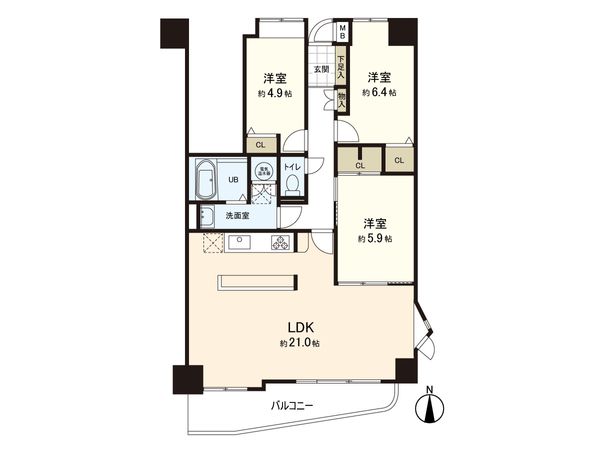 ネオハイツ八乙女プリオール 間取図(平面図)