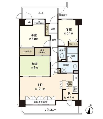 上杉五丁目シティハウス 間取図(平面図) 上杉五丁目シティハウス 間取図(平面図)