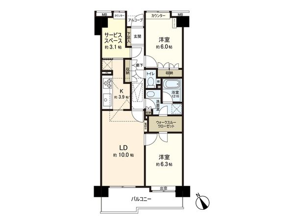 北仙台シティプレイス東館 間取図(平面図) 間取図(平面図)