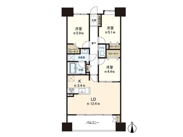 セレーノ上杉東レジデンス 間取図(平面図) セレーノ上杉東レジデンス 間取図(平面図)