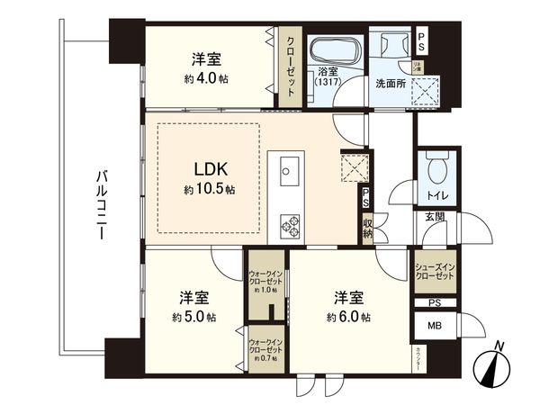 デュオヒルズ上杉勾当台公園 間取図(平面図) デュオヒルズ上杉勾当台公園 間取図(平面図)
