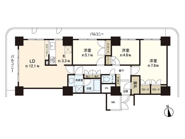 パークタワー台原 間取図(平面図) パークタワー台原 間取図(平面図)