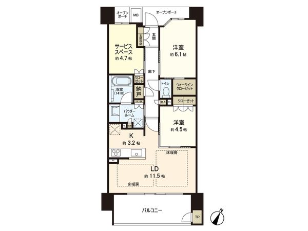 レジデンシャル青葉広瀬川 間取図(平面図) レジデンシャル青葉広瀬川 間取図(平面図)