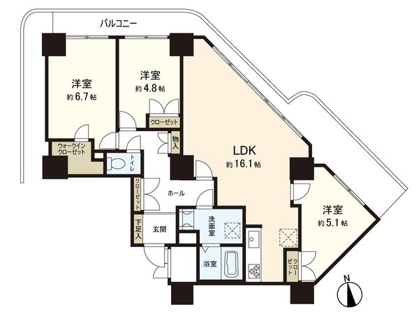 パークタワー台原 間取図(平面図) パークタワー台原 間取図(平面図)