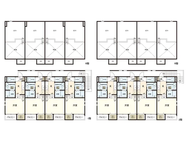ロフト付きの１Ｋ×８世帯です