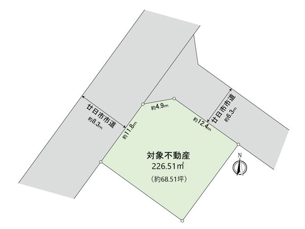 阿品台4丁目 土地(古屋あり) 区画図