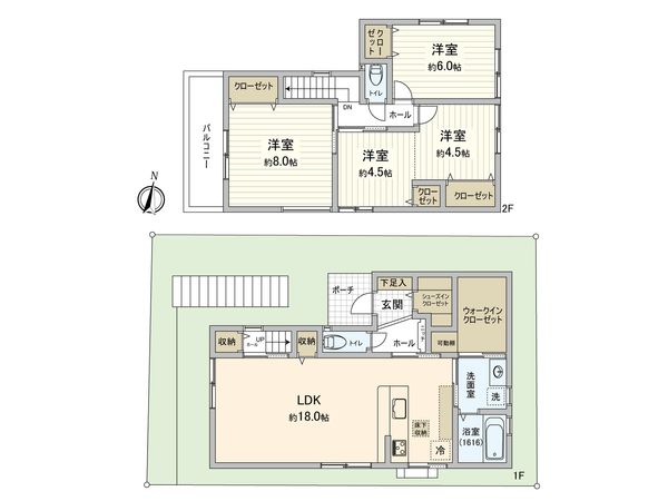 井口鈴が台3丁目 No.1 新築戸建 間取図(平面図)