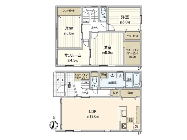 観音台一丁目 新築戸建No.1 間取図(平面図) 観音台一丁目 新築戸建No.1 間取図(平面図)