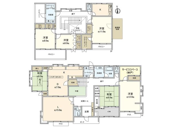 井口台2丁目 戸建 間取図(平面図) 井口台2丁目 戸建 間取図(平面図)