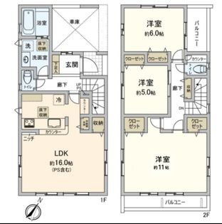 美の里2丁目 新築戸建 間取図(平面図)