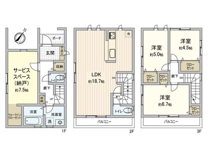 美の里1丁目 戸建 間取図(平面図)