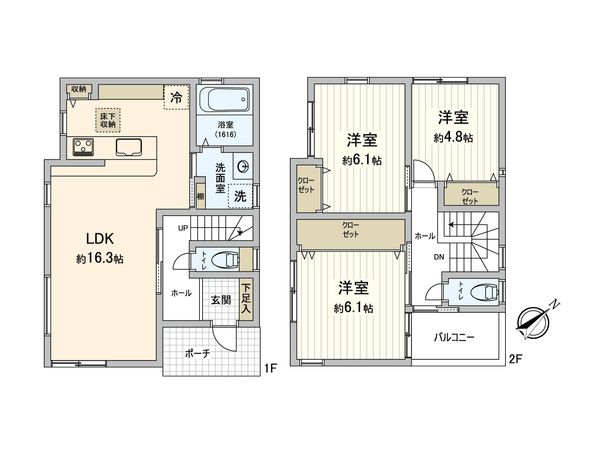 阿品台3丁目 1号棟 間取図(平面図)