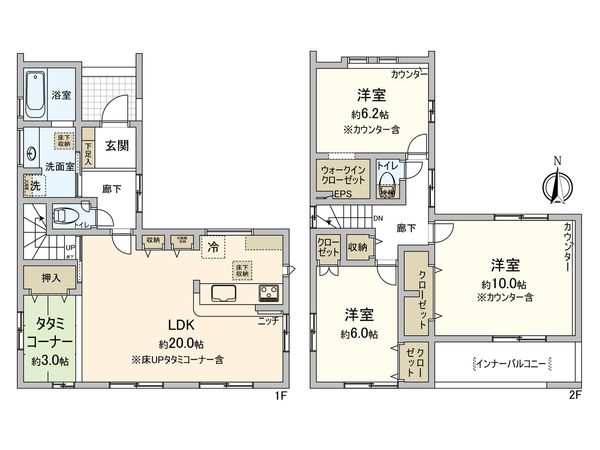 美鈴が丘緑2丁目 新築 間取図(平面図) 美鈴が丘緑2丁目 新築 間取図(平面図)