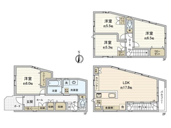 八幡東2丁目 戸建 間取図(平面図) 八幡東2丁目 戸建 間取図(平面図)
