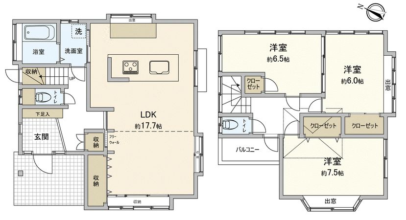 五日市駅前2丁目 戸建 間取図(平面図) 五日市駅前2丁目 戸建 間取図(平面図)