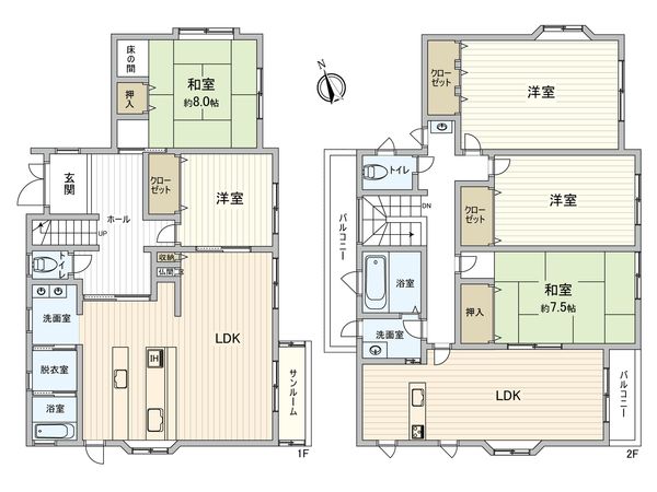 宮園一丁目 戸建 間取図(平面図)
