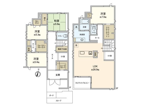 井口4丁目 戸建 間取図(平面図)