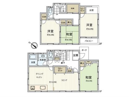 田方3丁目 戸建 間取図(平面図)