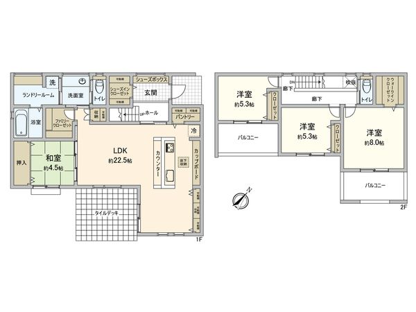 薬師が丘4丁目 新築戸建 間取図(平面図) 薬師が丘4丁目 新築戸建 間取図(平面図)