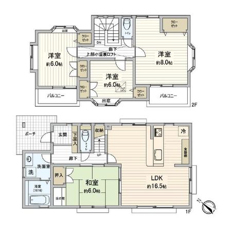 庚午中2丁目 戸建 間取図(平面図) 庚午中2丁目 戸建 間取図(平面図)