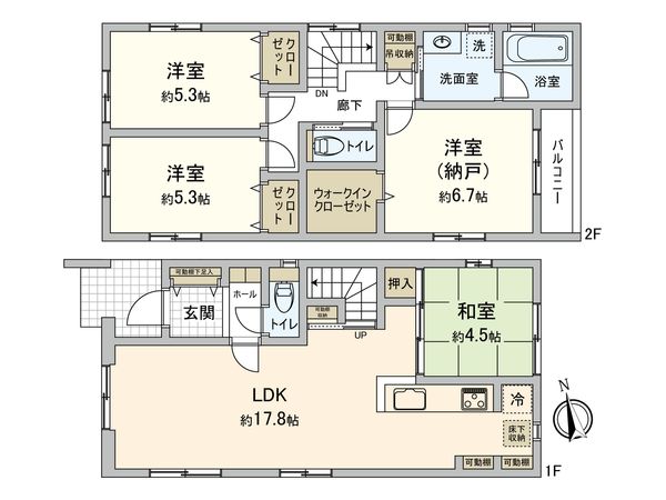 佐方3丁目 新築 間取図(平面図) 佐方3丁目 新築 間取図(平面図)