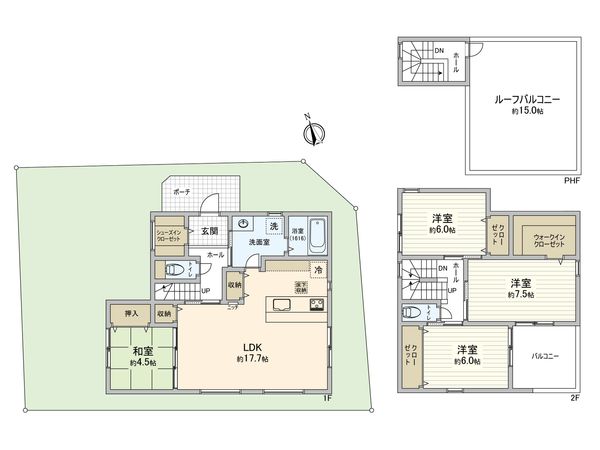 皆賀4丁目 新築戸建 間取図(平面図) 皆賀4丁目 新築戸建 間取図(平面図)