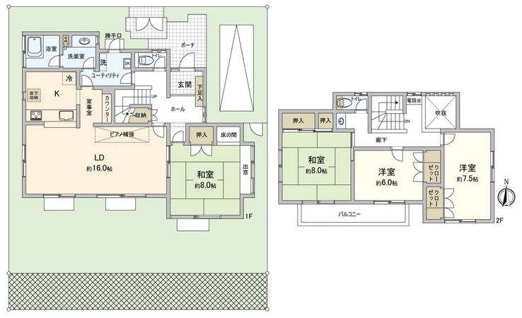 井口台2丁目戸建 間取図(平面図) 井口台2丁目戸建 間取図(平面図)
