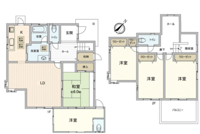 河内南1丁目 戸建 間取図(平面図) 河内南1丁目 戸建 間取図(平面図)