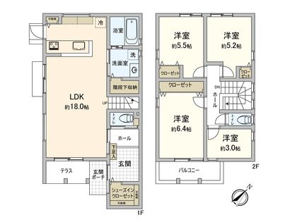 阿品台1丁目 A区画 間取図(平面図)