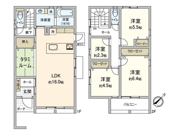 阿品台1丁目 B区画 間取図(平面図) 阿品台1丁目 B区画 間取図(平面図)