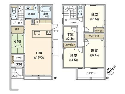 阿品台1丁目 B区画 間取図(平面図)