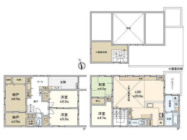 草津新町1丁目 戸建 間取図(平面図) 草津新町1丁目 戸建 間取図(平面図)
