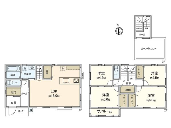 千同1丁目 戸建 間取図(平面図) 千同1丁目 戸建 間取図(平面図)