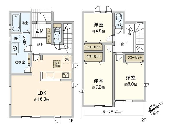 福面2丁目新築No.1 間取図(平面図)